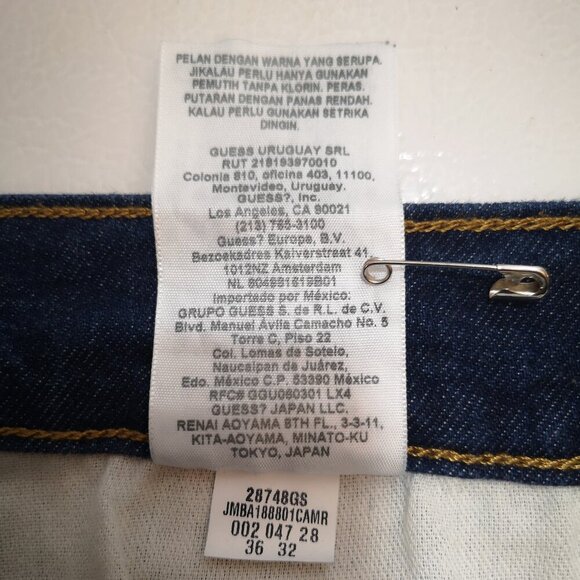 Guess Men's Size 36/32 Vermont Slim Medium Wash Blue Jeans - Picture 7 of 16